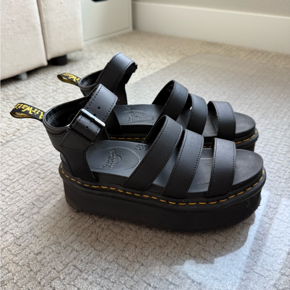 Dr. Martens Women's Blaire Quad Hydro Leather Platform Gladiator Sandals